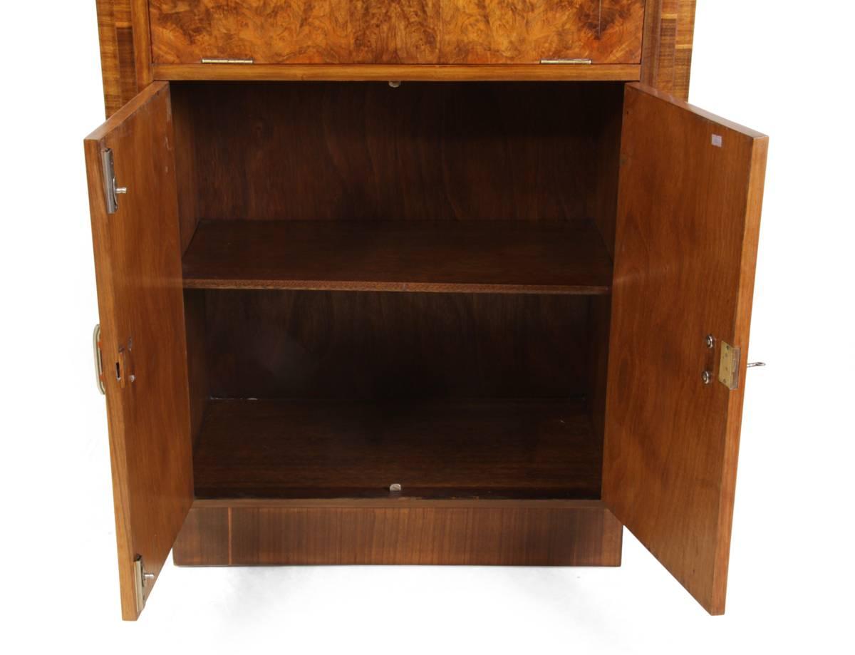 Wood Art Deco Walnut Bureau, circa 1930