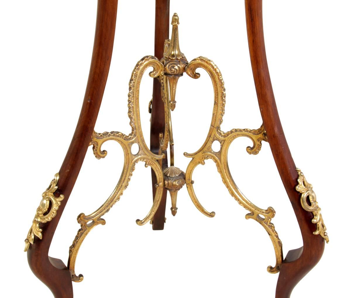 French Provincial French Mahogany and Gilt Jardinière Stand, circa 1890