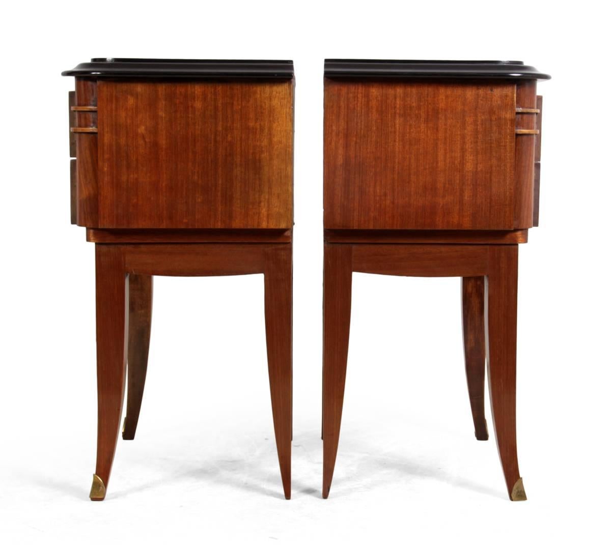 Rosewood Pair of Art Deco Bedside Tables, circa 1920