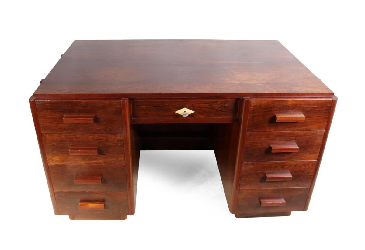 Early 20th Century Art Deco Desk in Rosewood, French, circa 1920