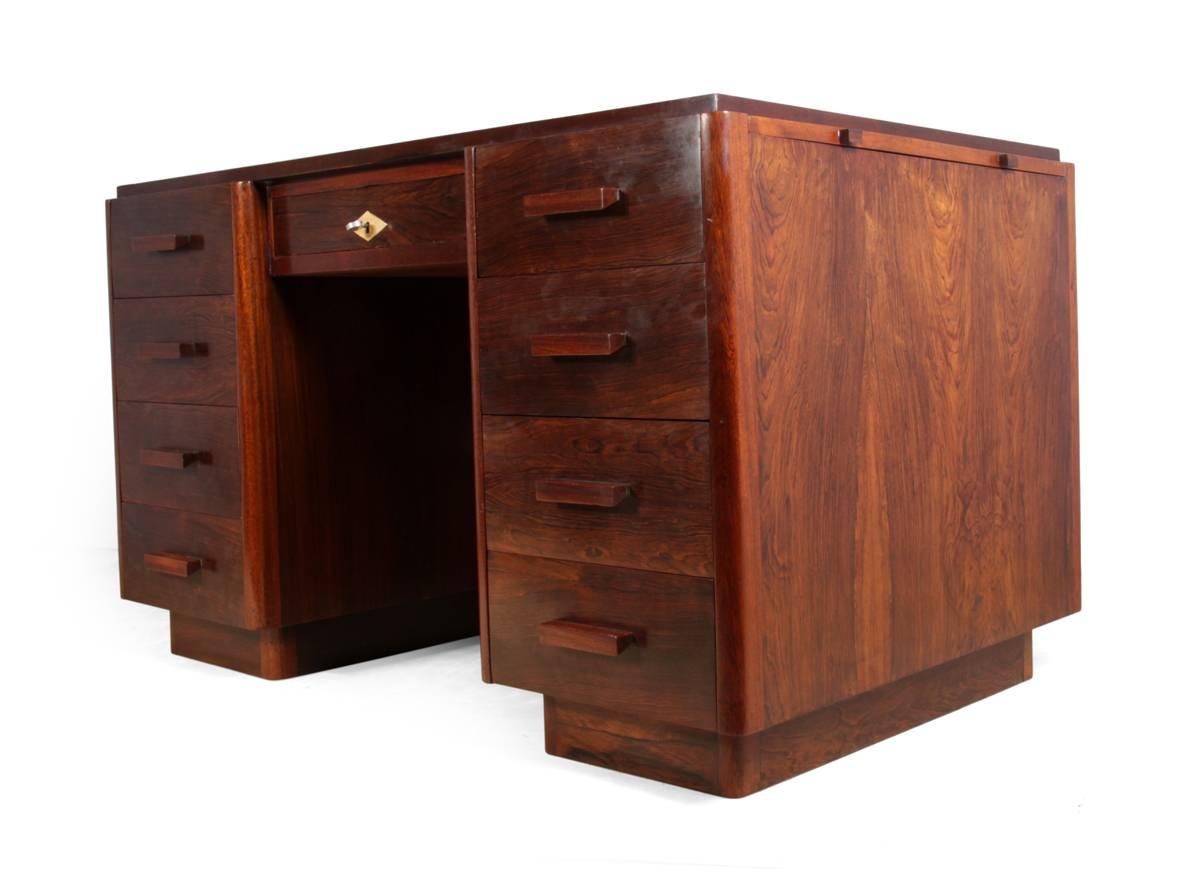 Art Deco Desk in Rosewood, French, circa 1920 1