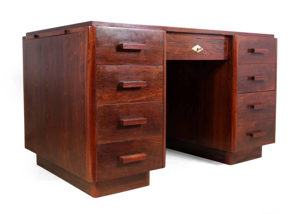 Art Deco Desk in Rosewood, French, circa 1920 2