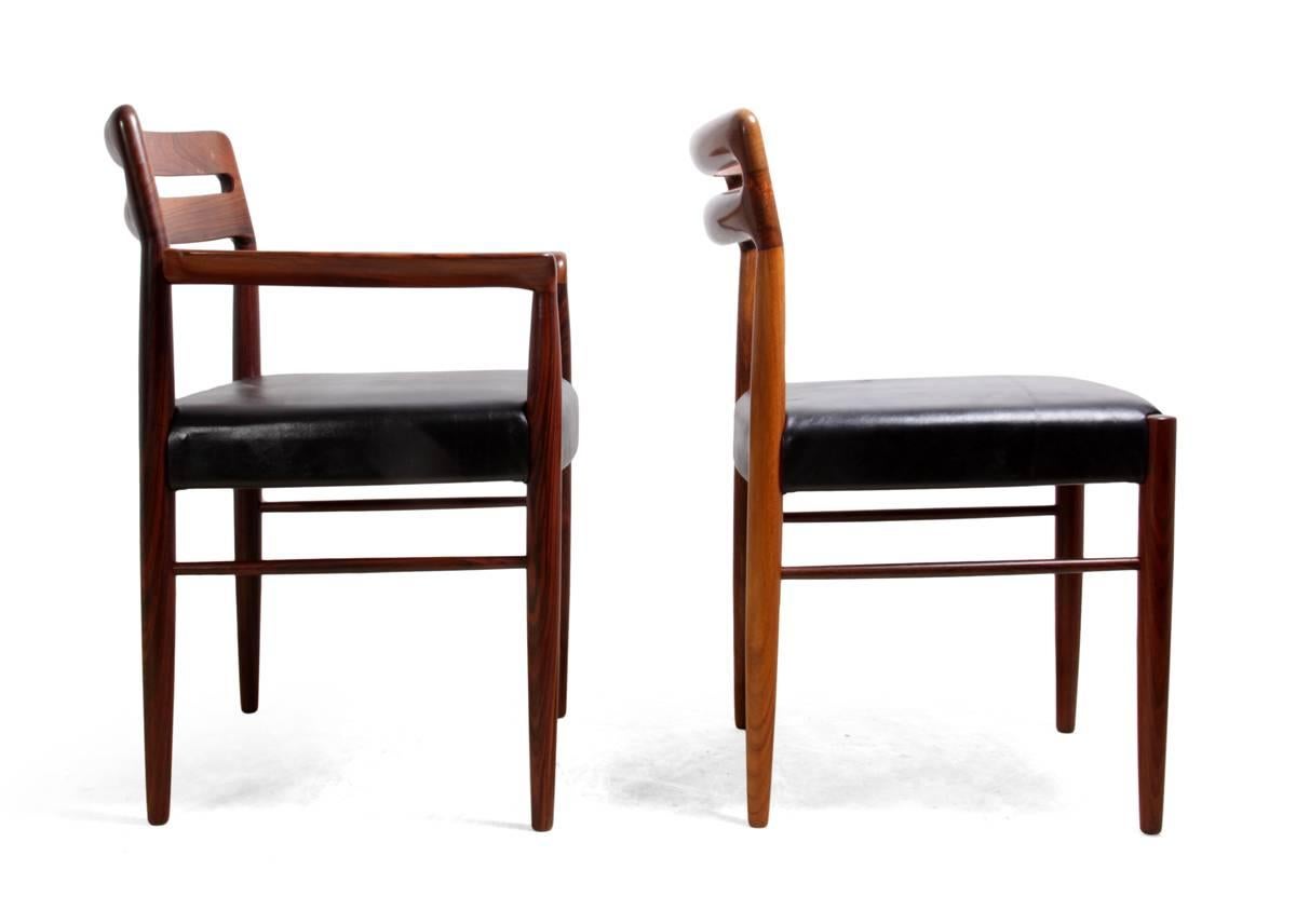Mid-Century Modern Set of Six Dining Chairs by H W Klein for Bramin