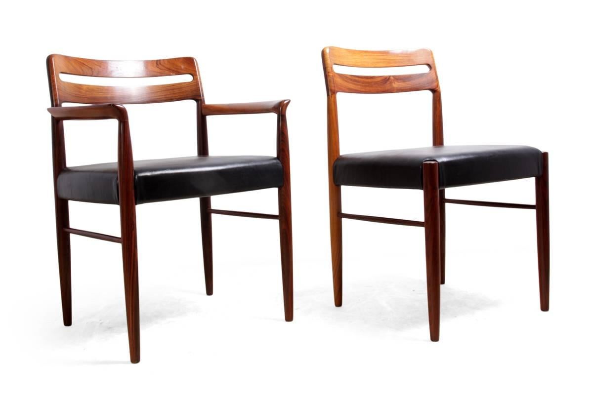 Set of Six Dining Chairs by H W Klein for Bramin In Excellent Condition In Paddock Wood, Kent