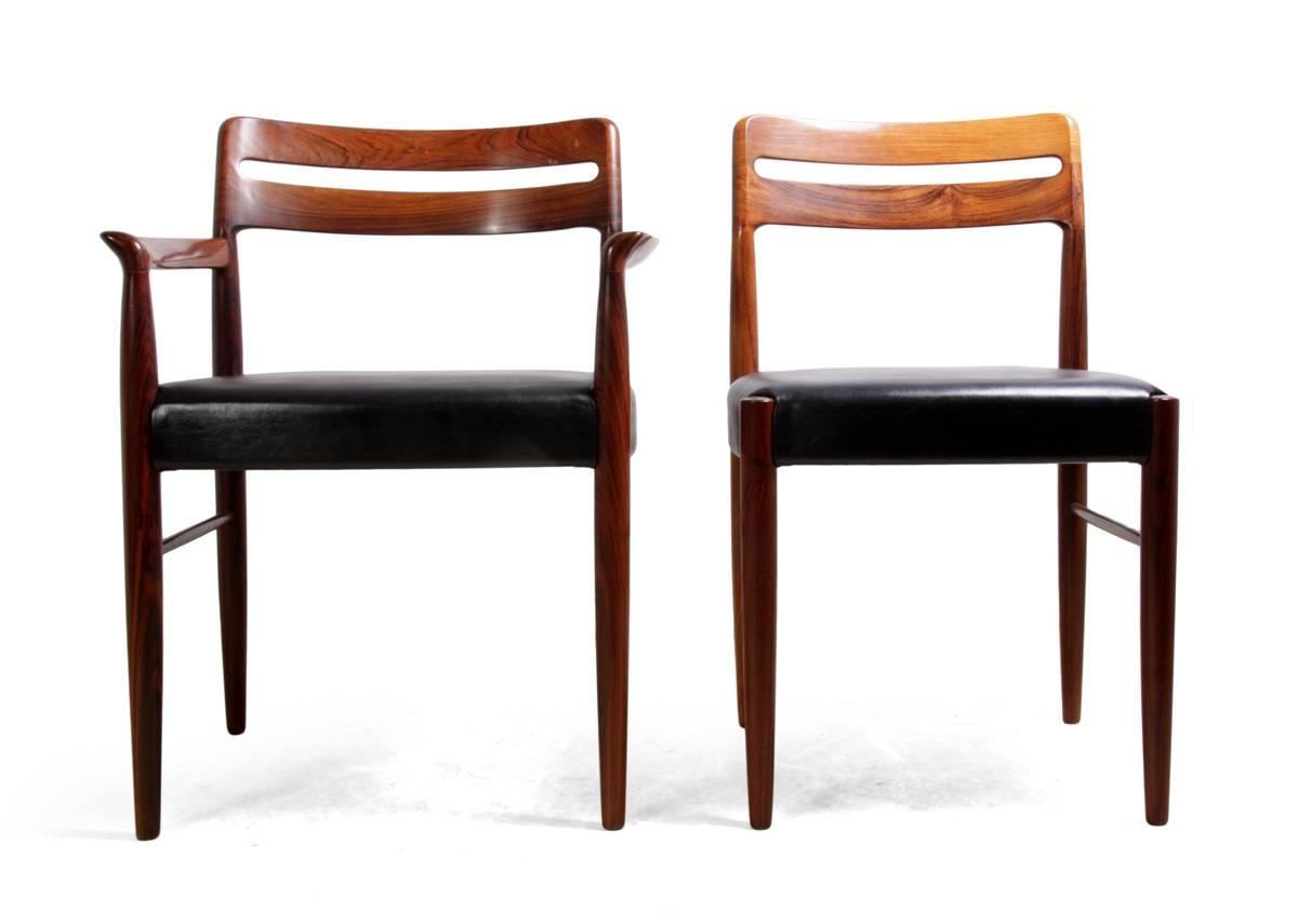 Mid-20th Century Set of Six Dining Chairs by H W Klein for Bramin