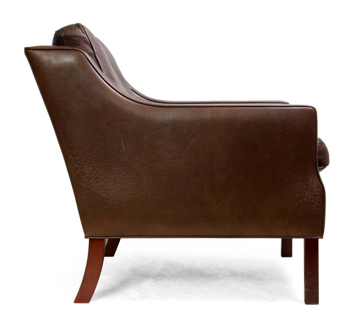 Danish Leather Armchair, circa 1960 1
