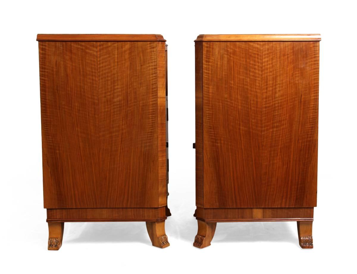 Art Deco Bedside Cabinets in Walnut, circa 1930 1