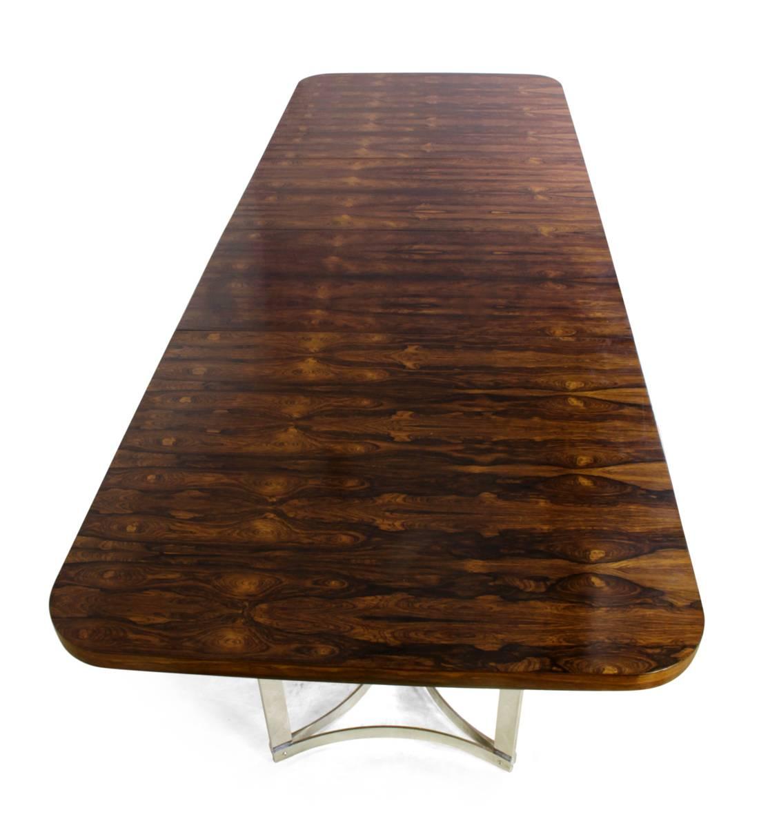 Rosewood and Chrome Dining Table by Merrow Associates 3