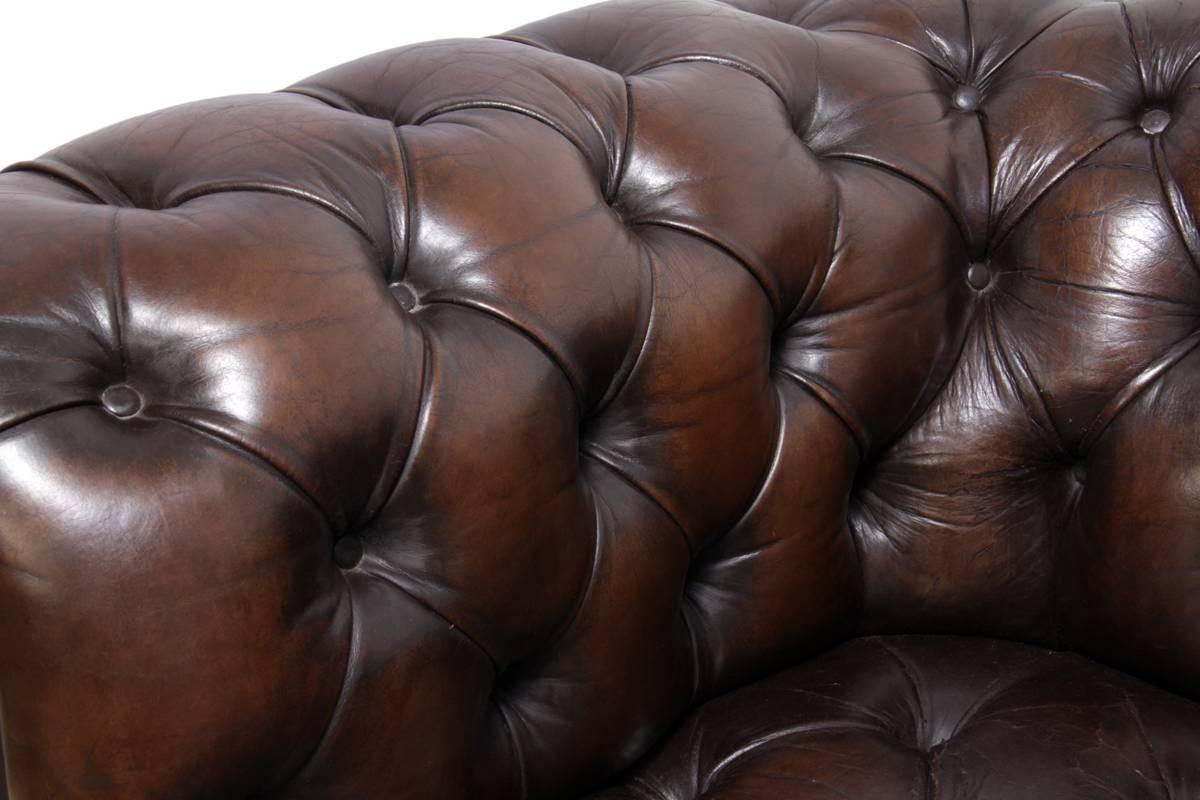 Vintage Brown Leather Chesterfield 4