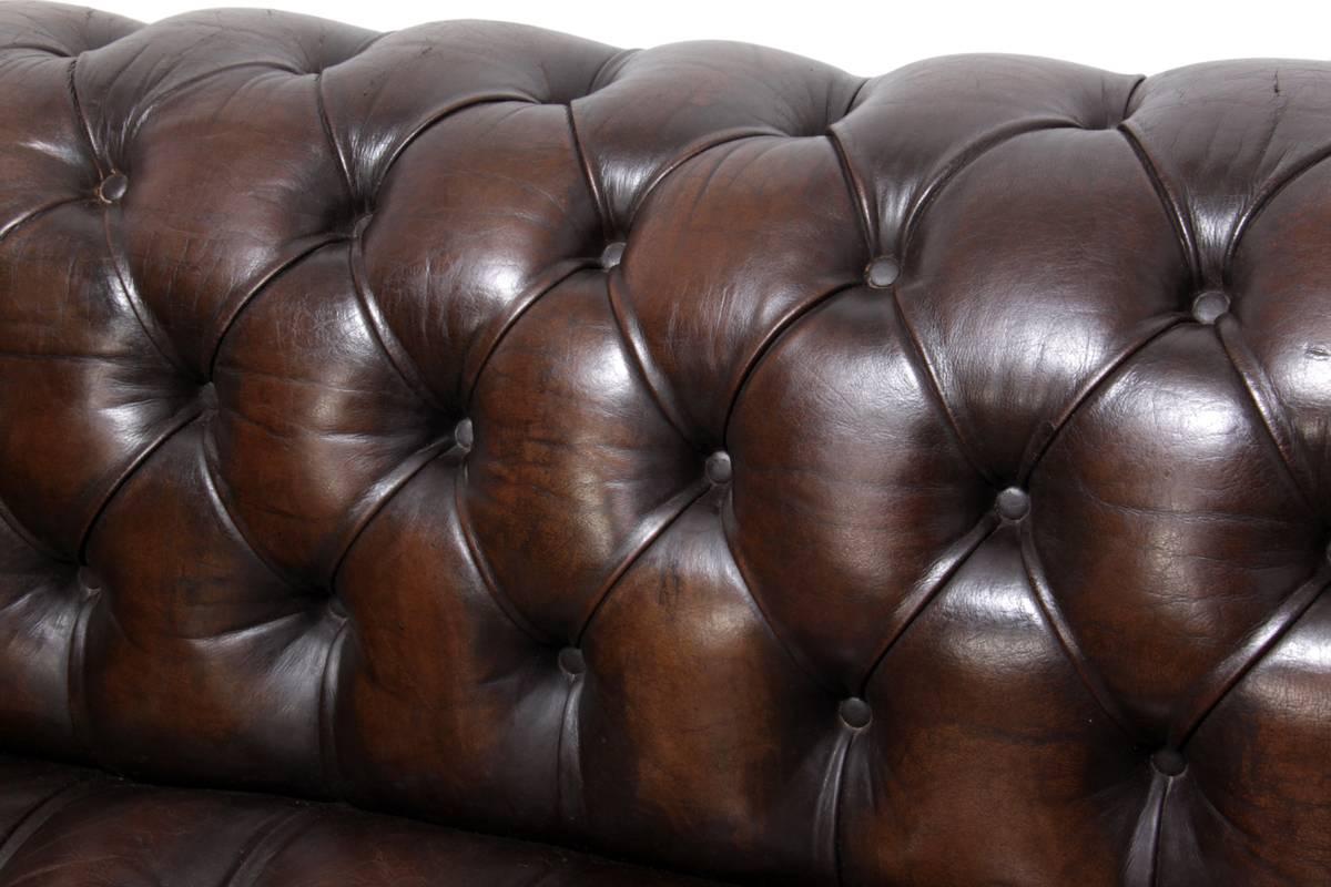 Vintage Brown Leather Chesterfield 5
