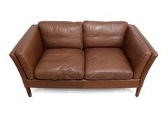 Two-Seat Leather Sofa Danish, circa 1960