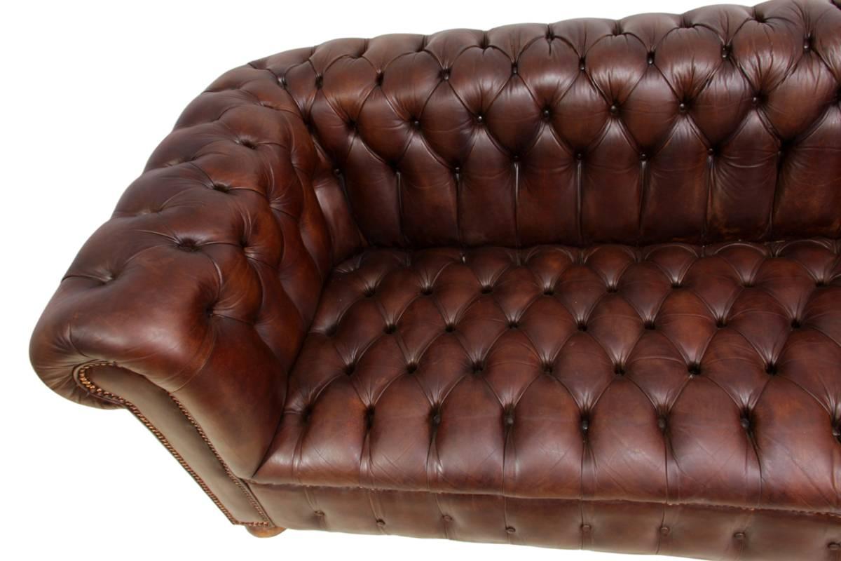 Brown Leather Vintage Leather Chesterfield 3