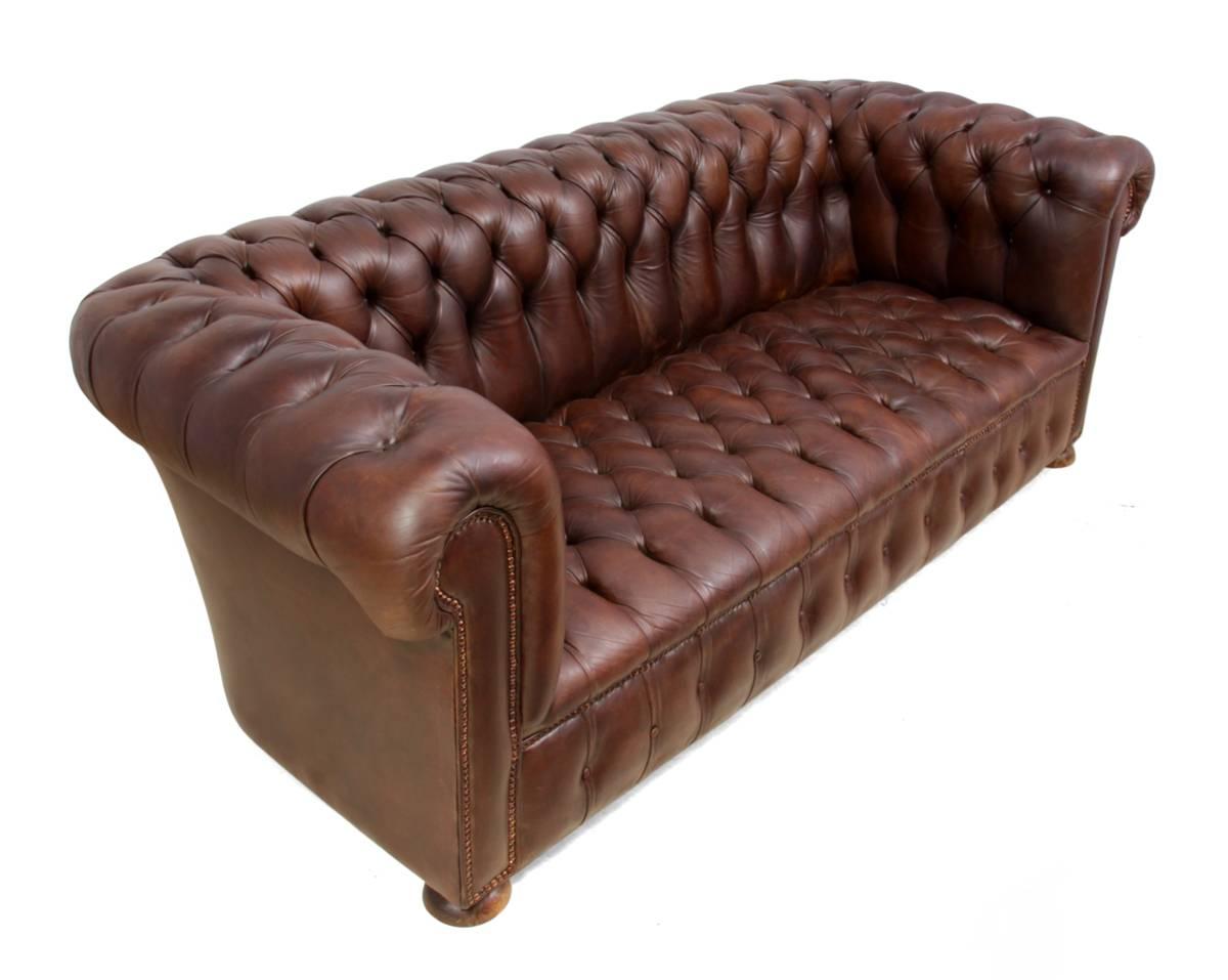 Brown Leather Vintage Leather Chesterfield 4