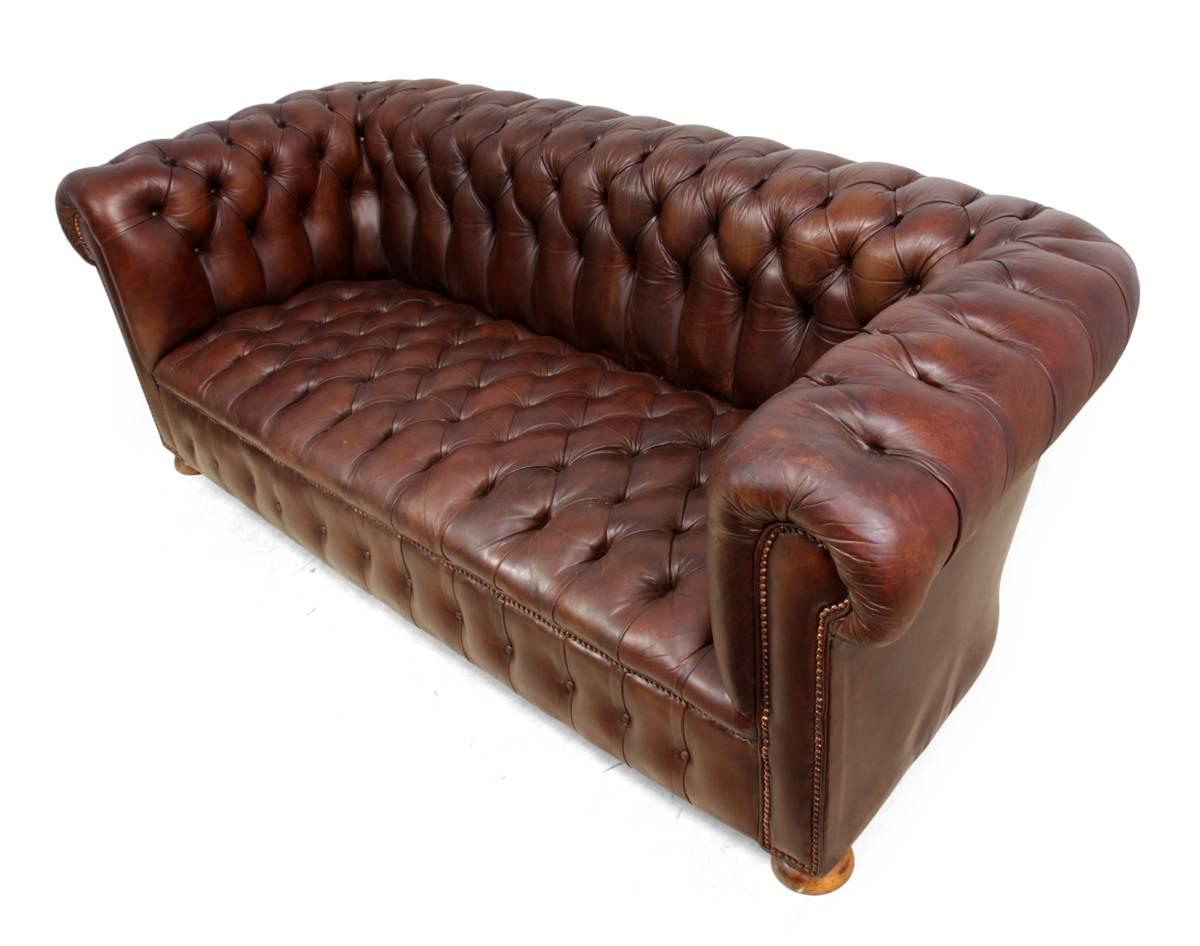Brown Leather Vintage Leather Chesterfield 5