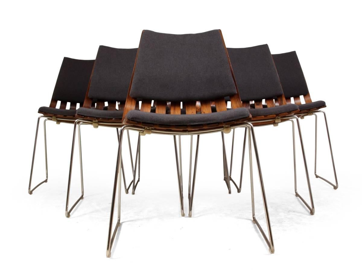 Hans Bratrud Rosewood Dining Table and Six Scandia Chairs, circa 1960 In Excellent Condition In Paddock Wood, Kent