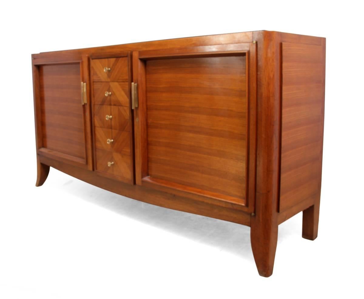 Wood Art Deco Rosewood Sideboard, French, circa 1930