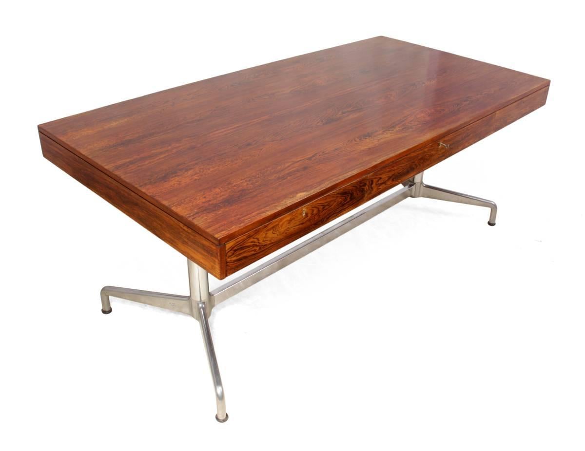 Mid-Century Rosewood Desk by Giancarlo Piretti, Italy, circa 1960 In Excellent Condition In Paddock Wood, Kent