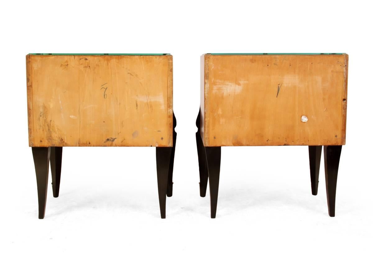 Italian Art Deco Bedside Tables in Karelian Birch, circa 1930 4