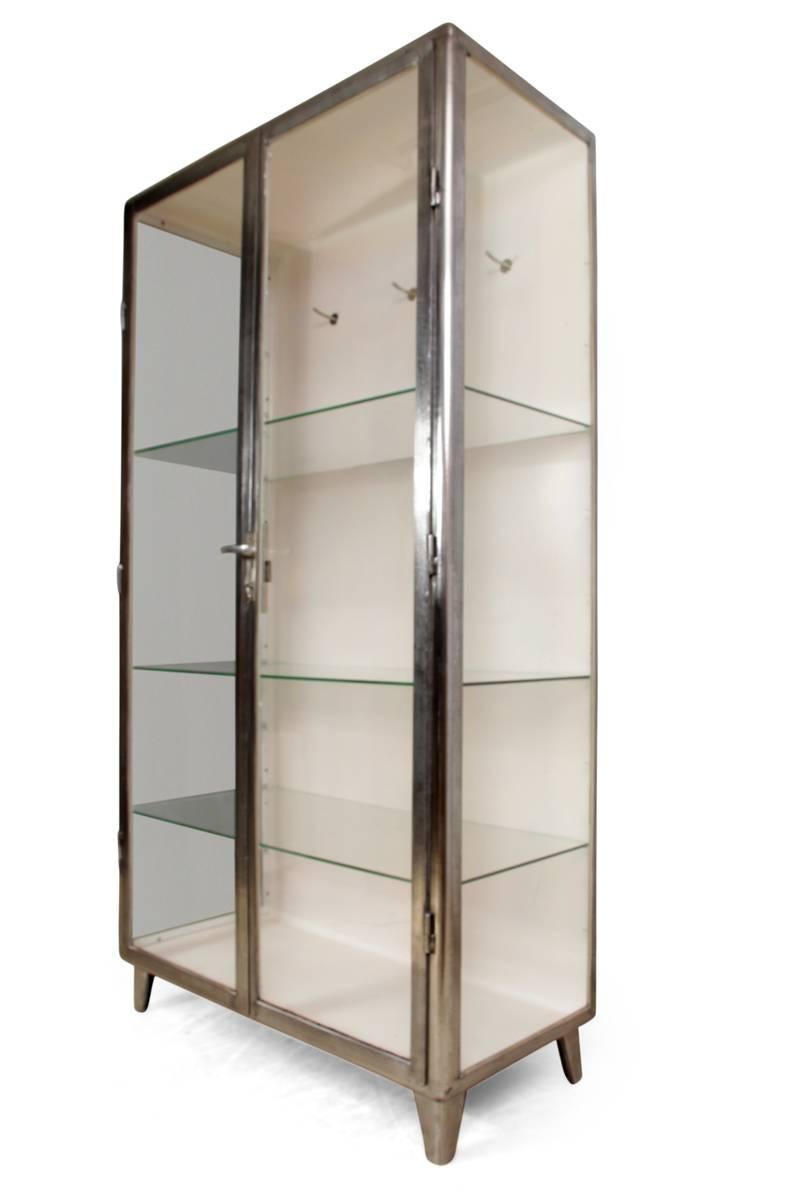 Polished Steel Medical Cabinet, circa 1930 In Excellent Condition In Paddock Wood, Kent