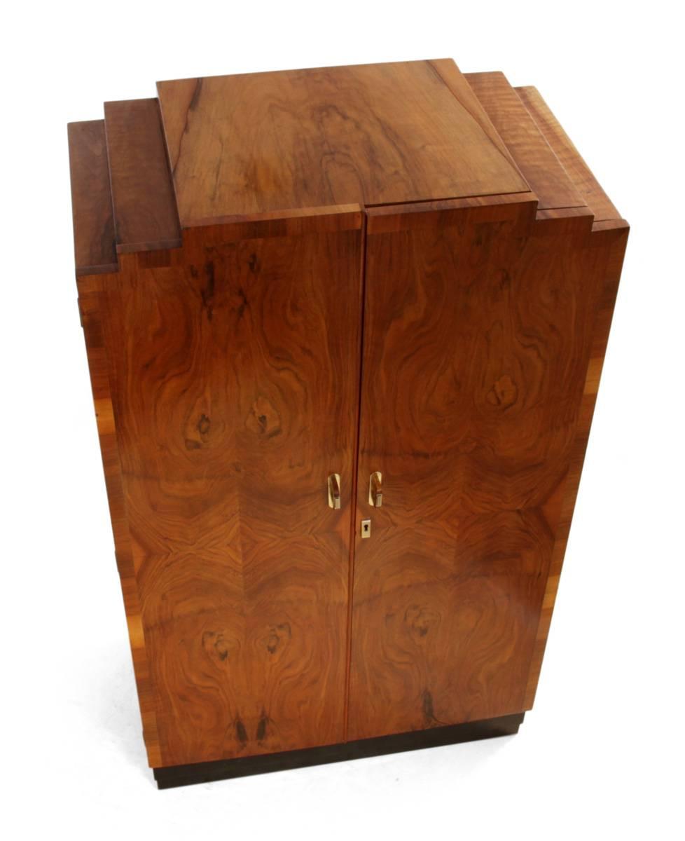 Art Deco Gentleman's Wardrobe in Walnut, circa 1930 2