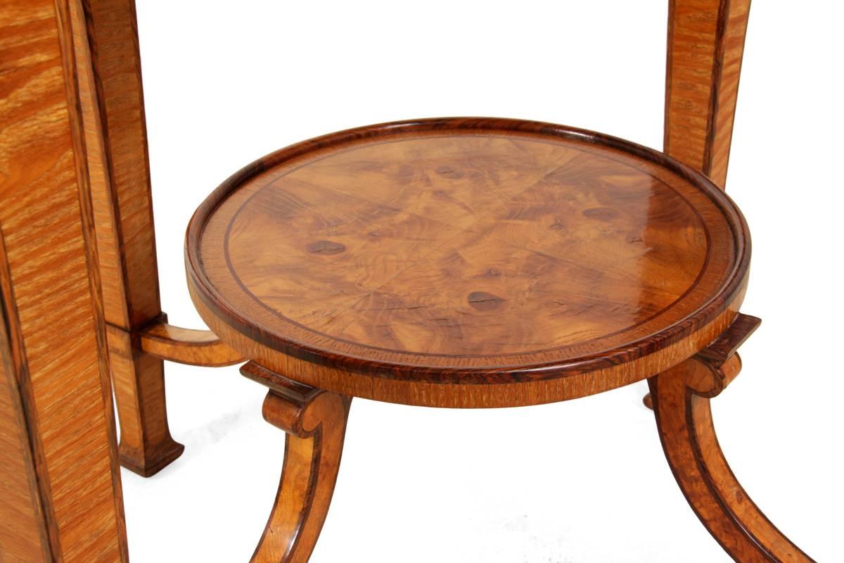 Early 20th Century Art Deco Walnut and Rosewood Side Table
