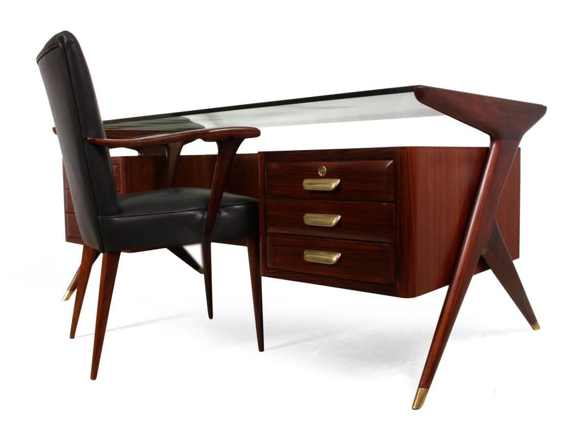 Italian Midcentury Desk and Chair by Vitorrio Dassi