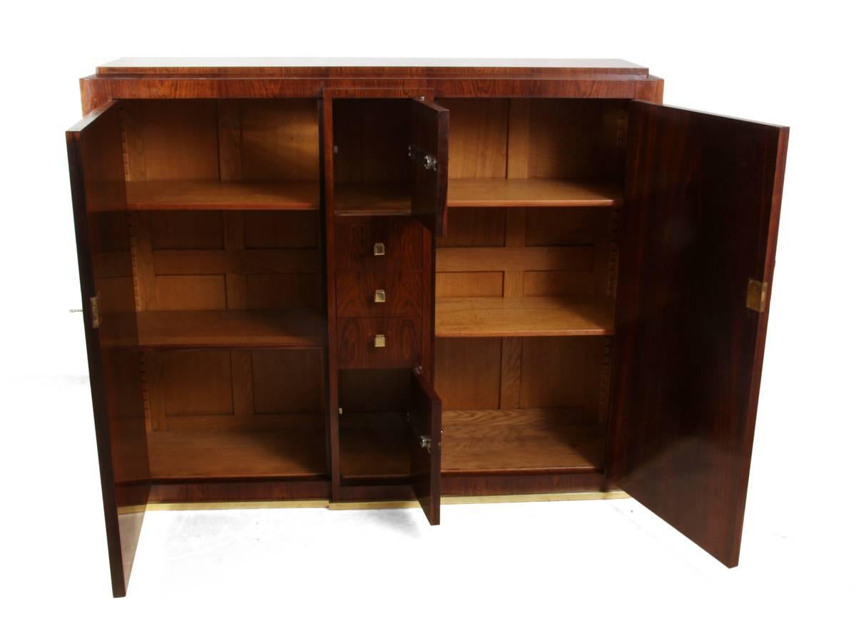 Art Deco Slim Rosewood Hall Cabinet In Excellent Condition In Paddock Wood, Kent