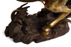 Mid century, Large polished Bronze Stylised Horse, Rearing, circa 1950,