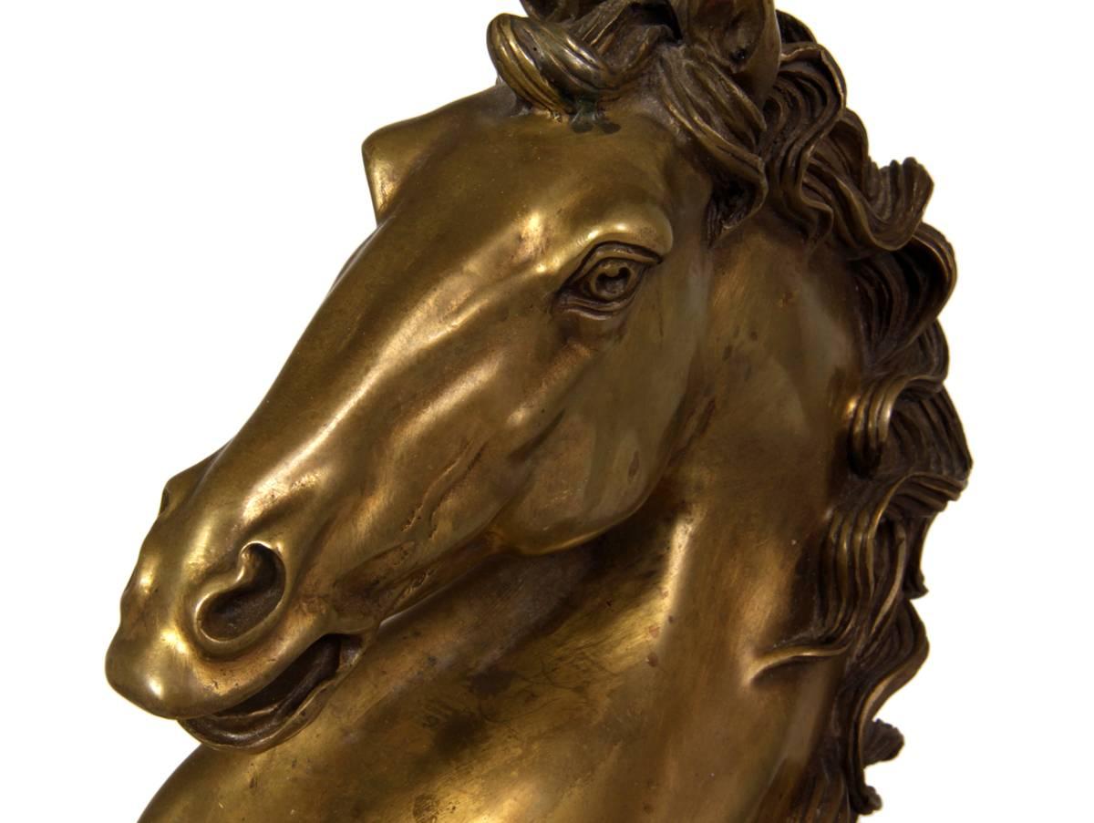 Mid-20th Century Mid century, Large polished Bronze Stylised Horse, Rearing, circa 1950,  For Sale