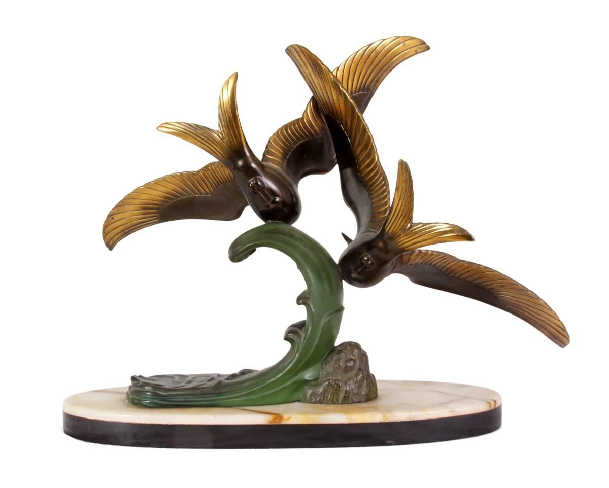Art Deco Bronze Birds by Trebig 2
