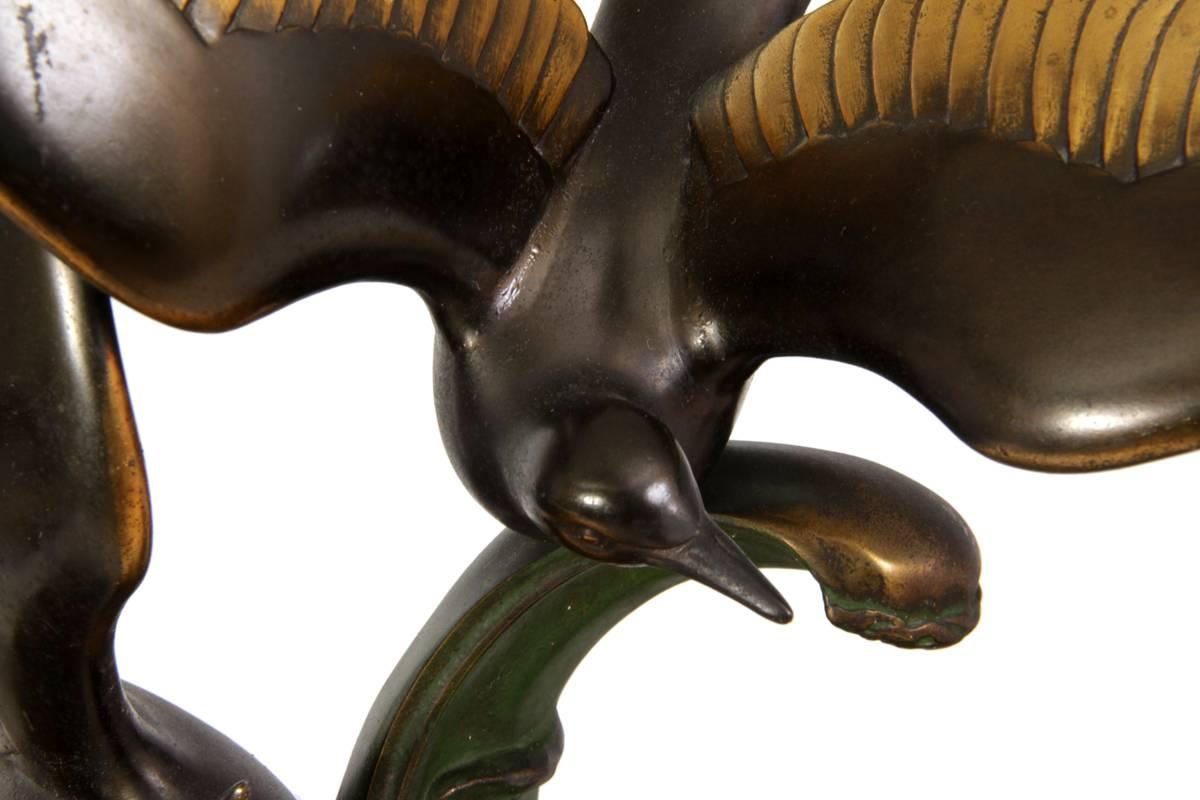 Mid-20th Century Art Deco Bronze Birds by Trebig
