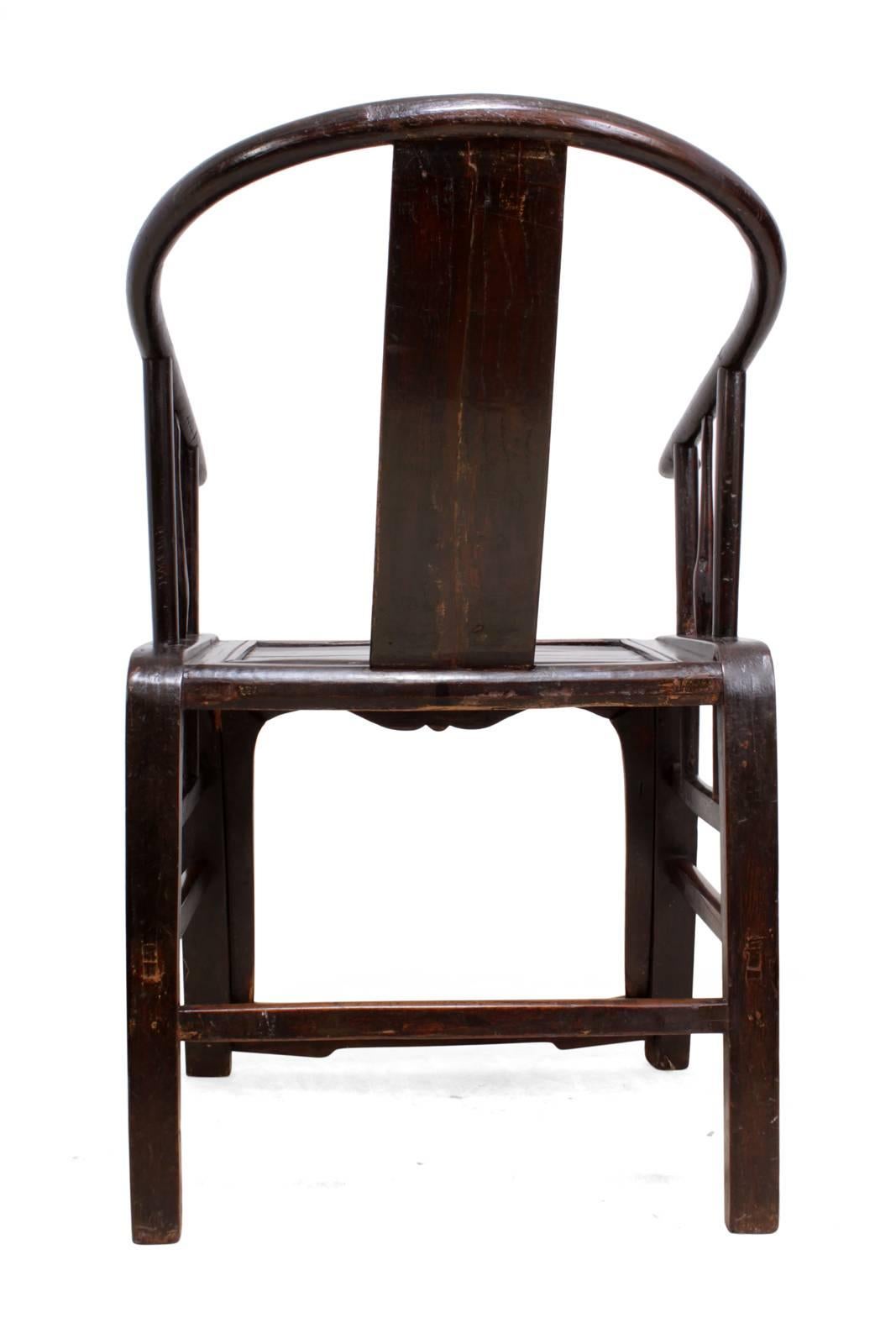Other Chinese Elm 19th Century Horseshoe Chair For Sale