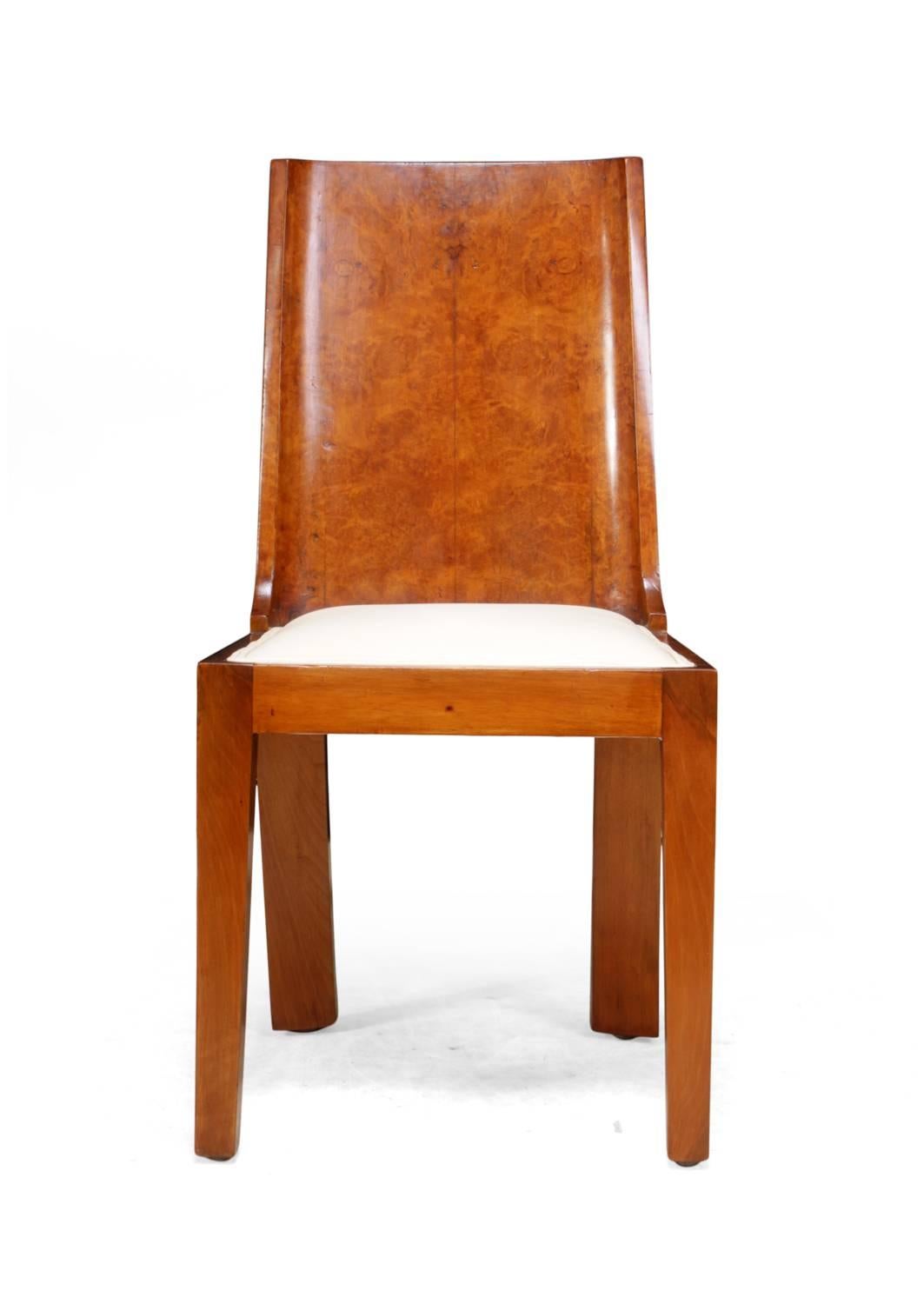 Art Deco Dining Chairs in Walnut Set of Eight 1