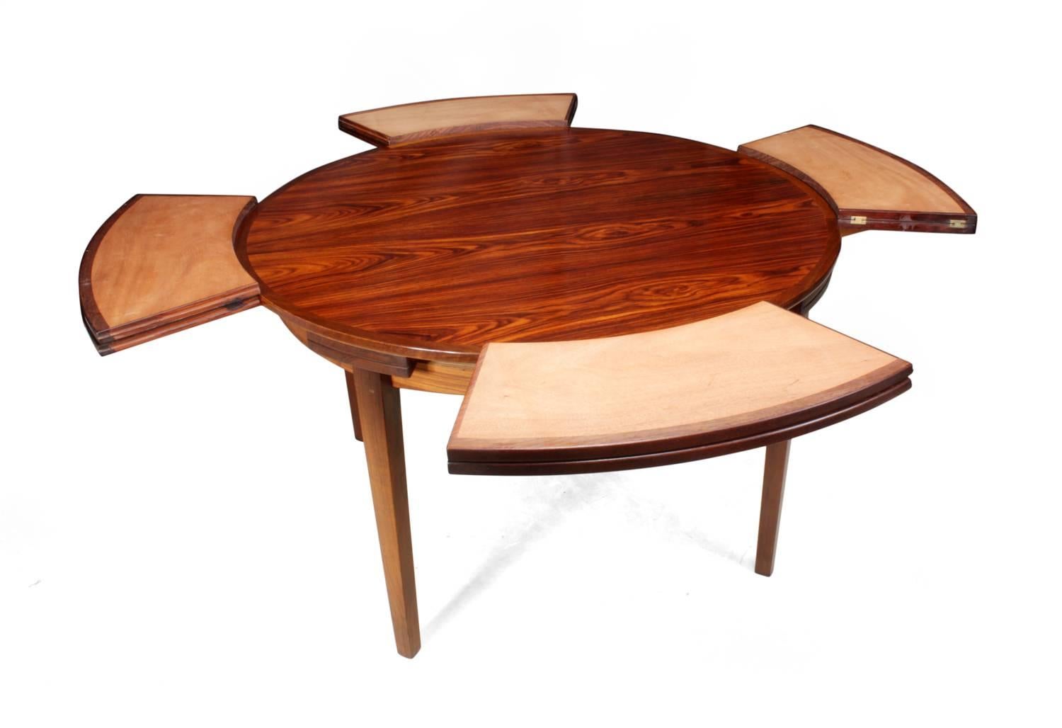 Mid-Century Modern Rosewood Flip Flap Lotus Table by Dyrlund