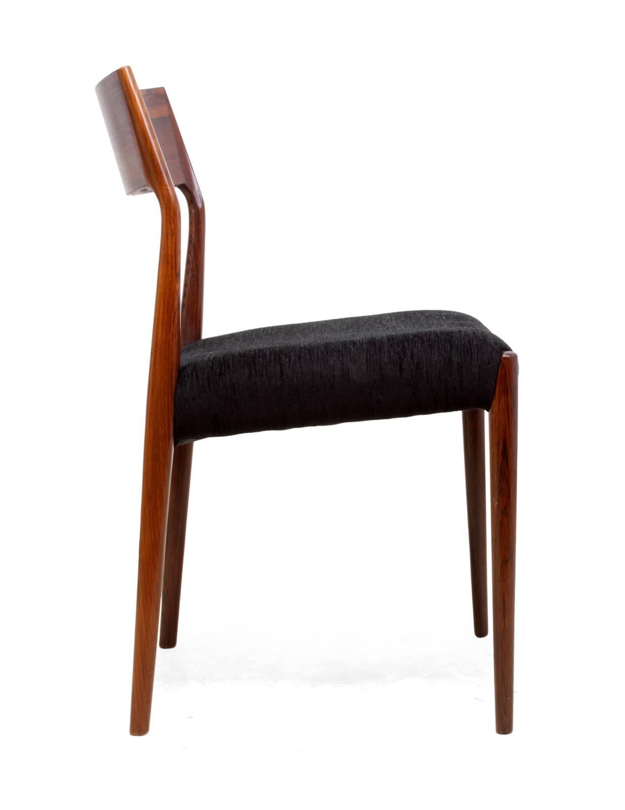 Rosewood Midcentury Dining Chairs Set of Six