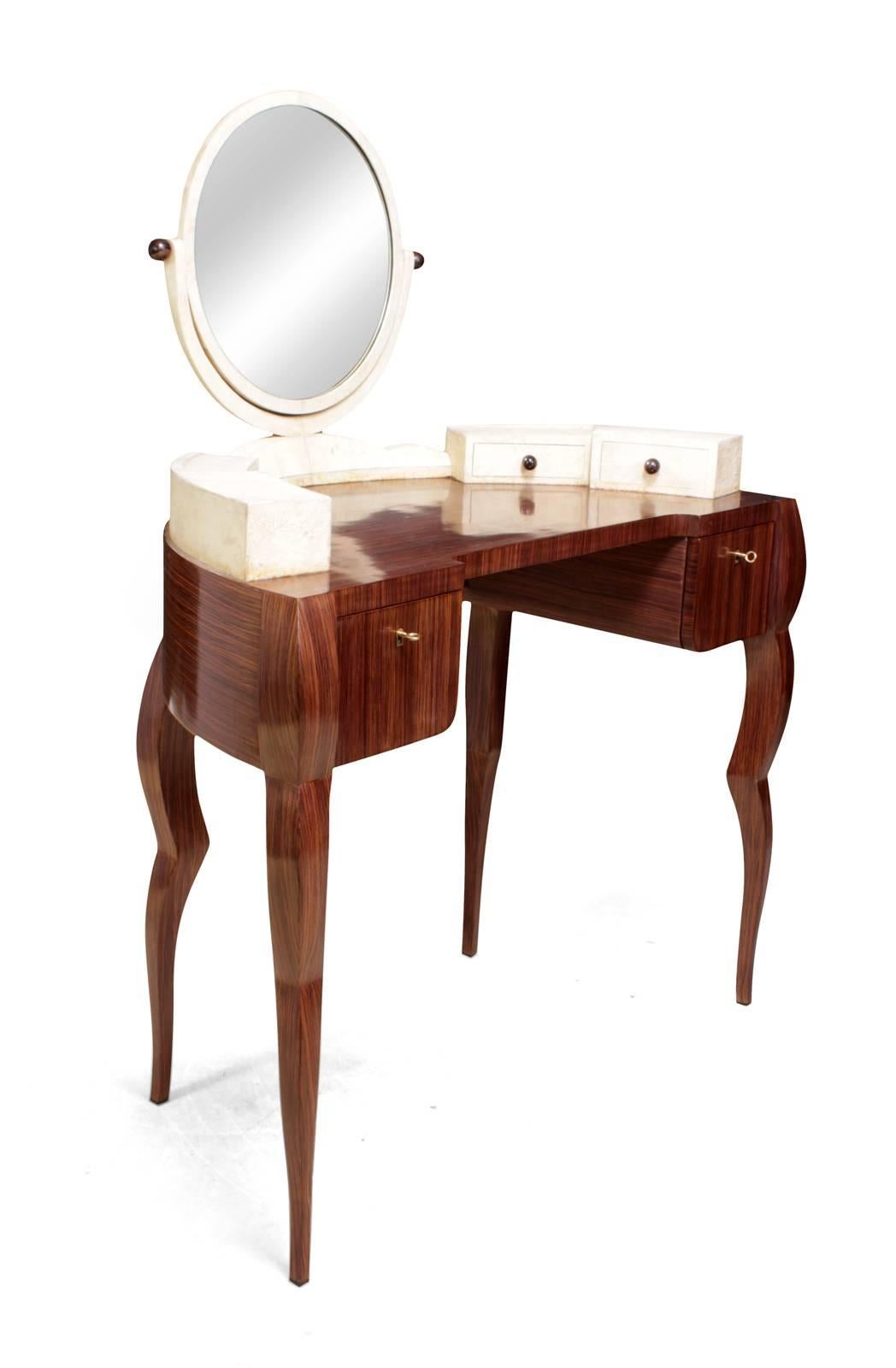 Dressing Table in Macassar Ebony and Shagreen 4