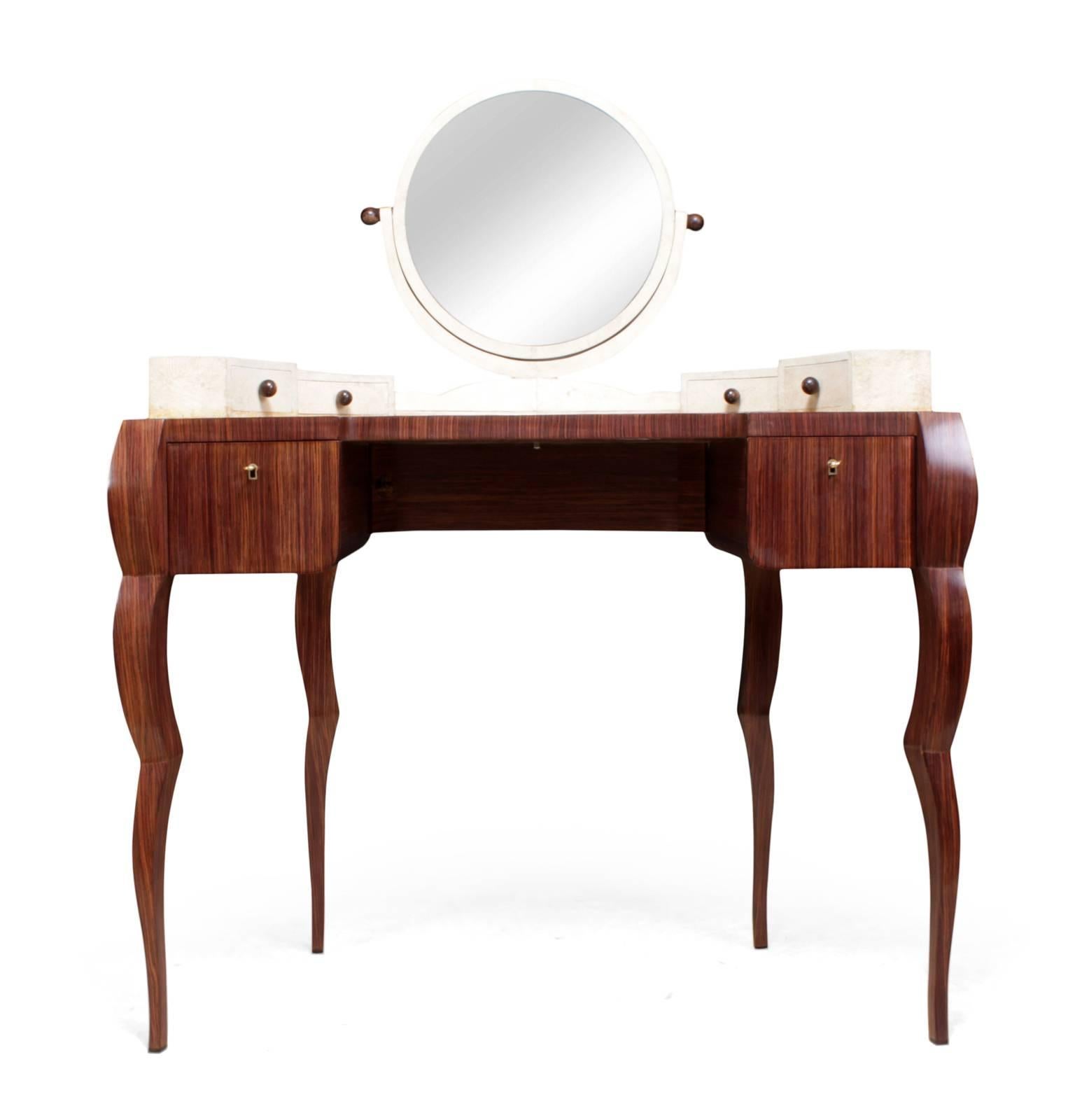 Dressing Table in Macassar Ebony and Shagreen 5