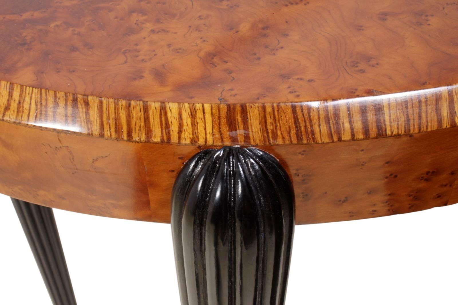 Birdseye Maple Art Deco Side Table in the Style of Rhulman