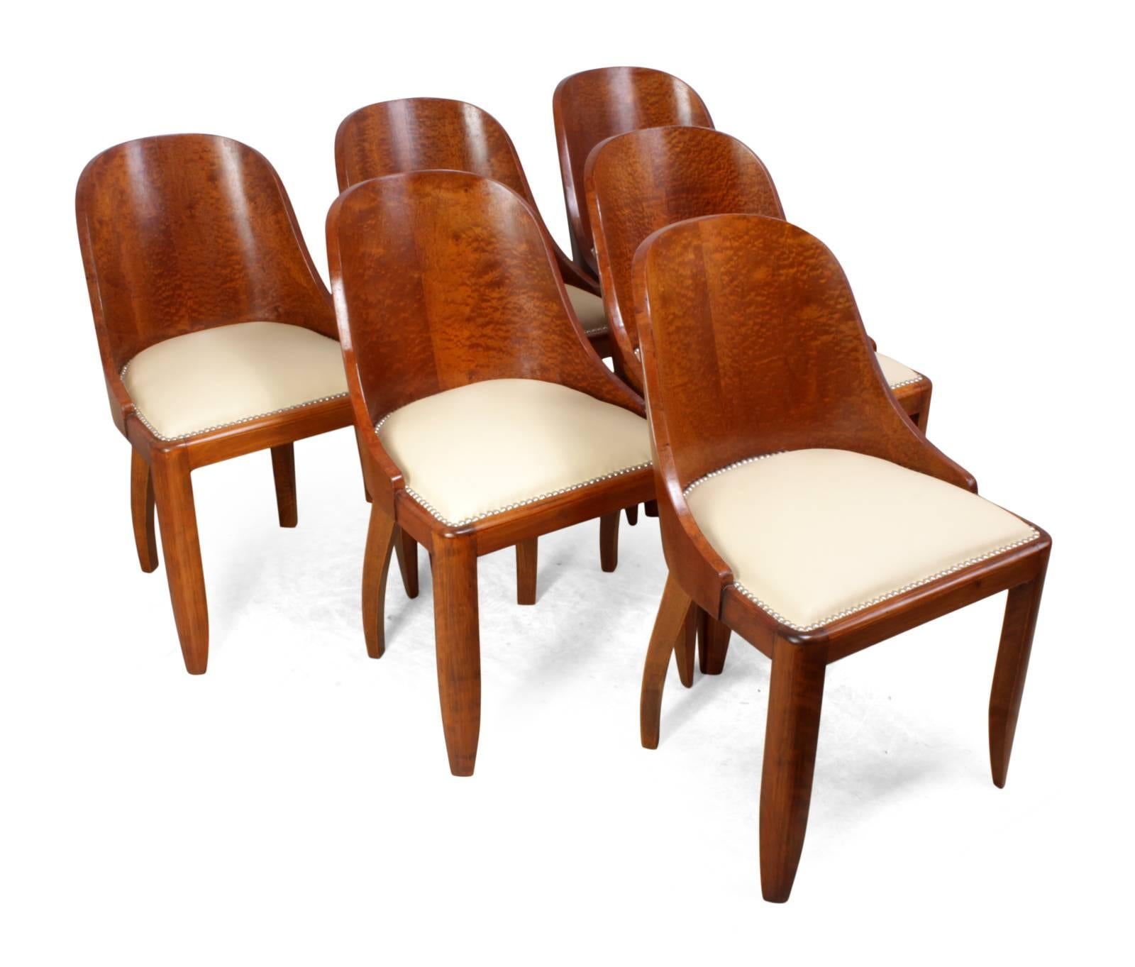 Early 20th Century French Art Deco Dining Chairs, circa 1920
