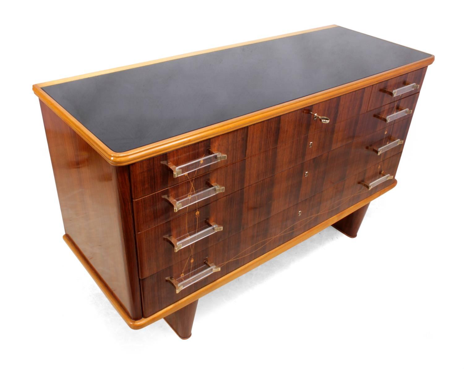 Italian Rosewood Commode by Dassi In Excellent Condition In Paddock Wood, Kent