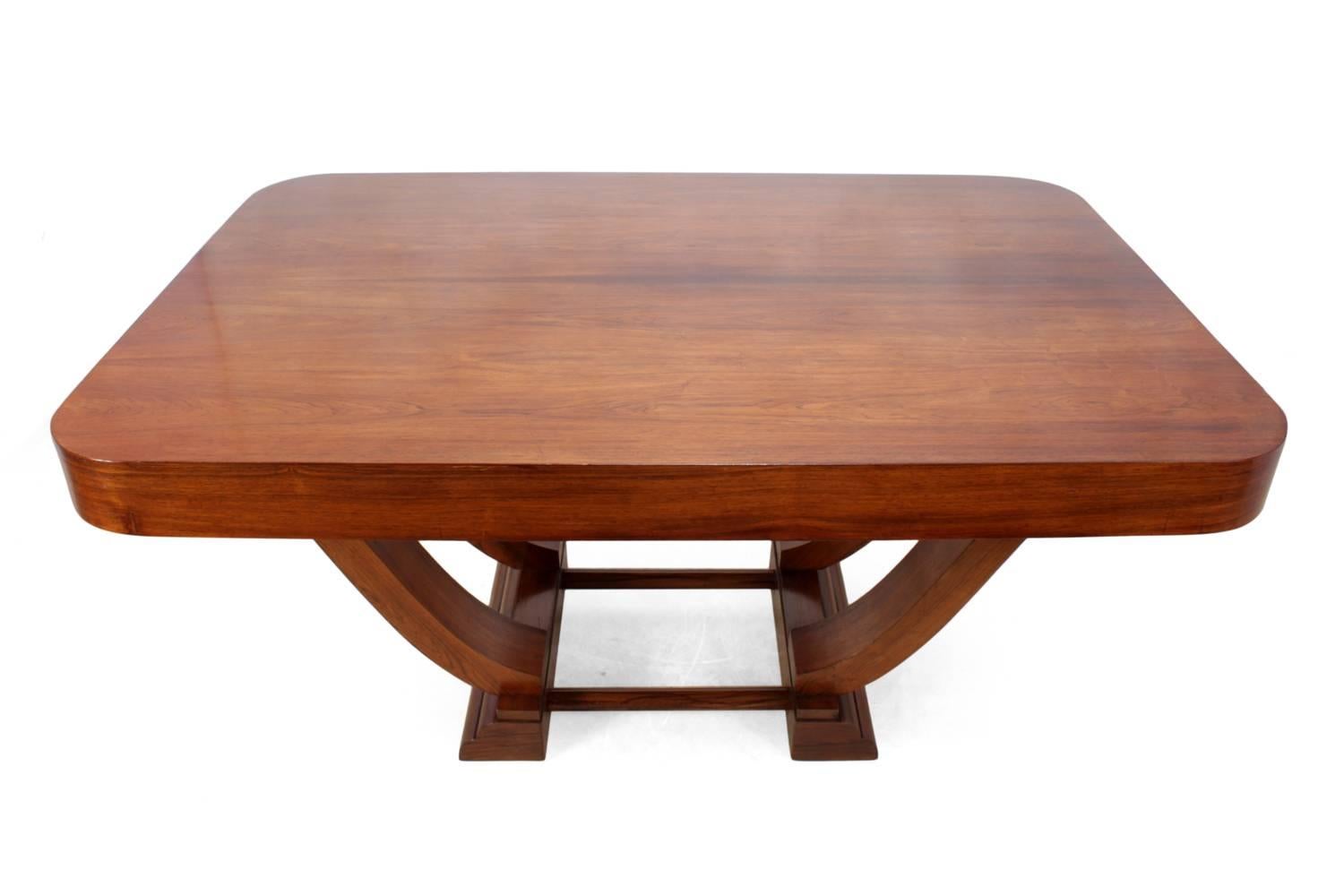 Early 20th Century French Art Deco Dining Table in Rosewood