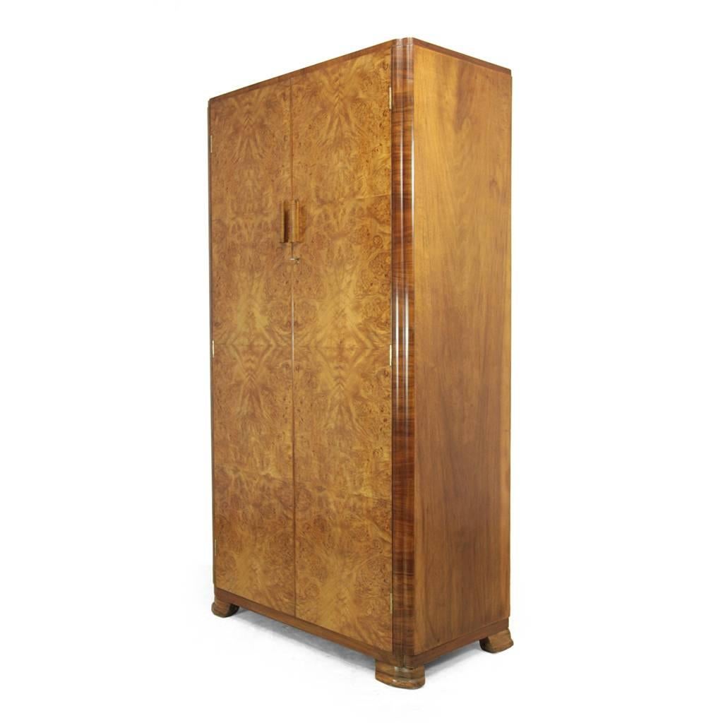 Art Deco Walnut Gentleman's Wardrobe, circa 1930 2