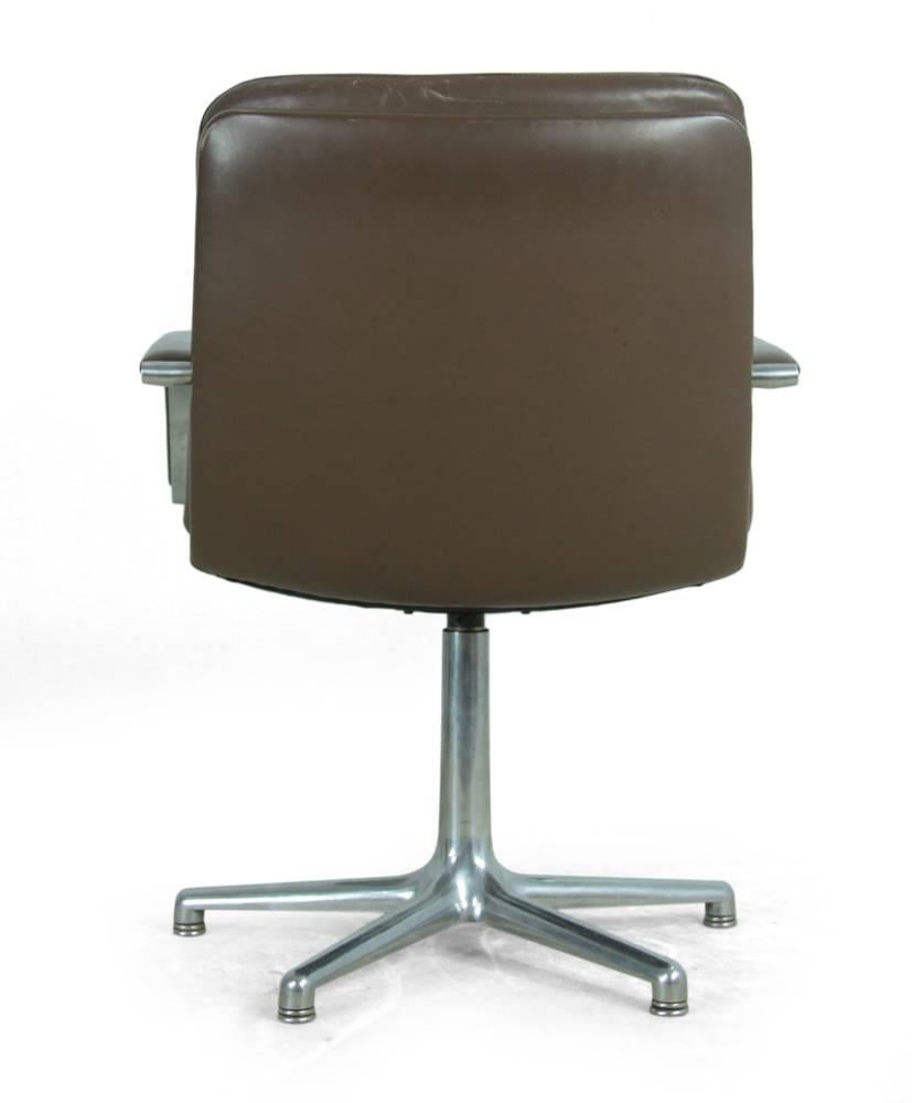 Artifort Leather and Cast Aluminum Desk Chair 2
