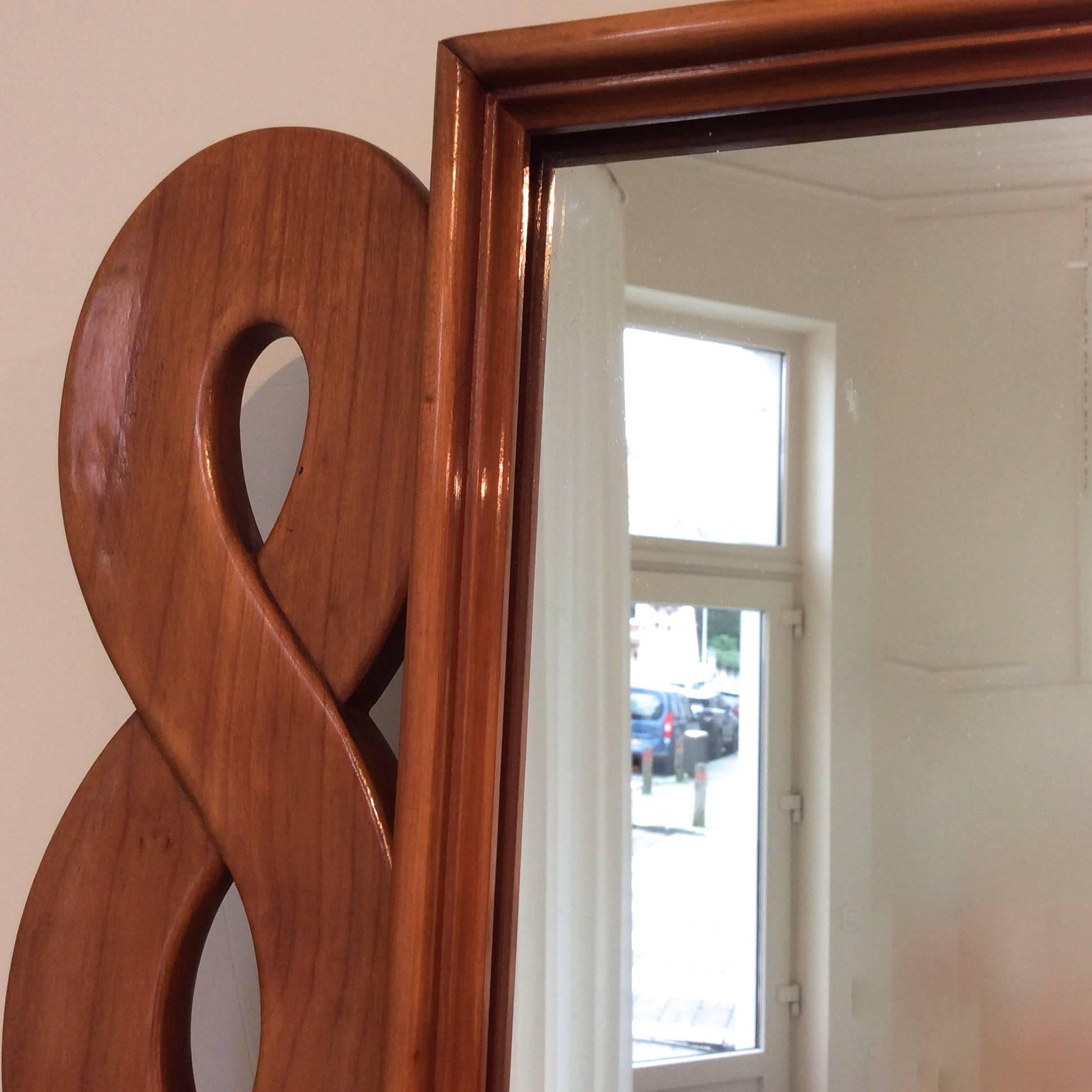 Elegant Italian Wood Mirror, circa 1950 In Good Condition In Brussels, BE