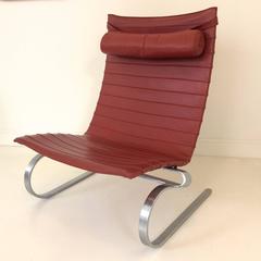 PK-20 Leather Lounge Chair by Poul Kjærholm