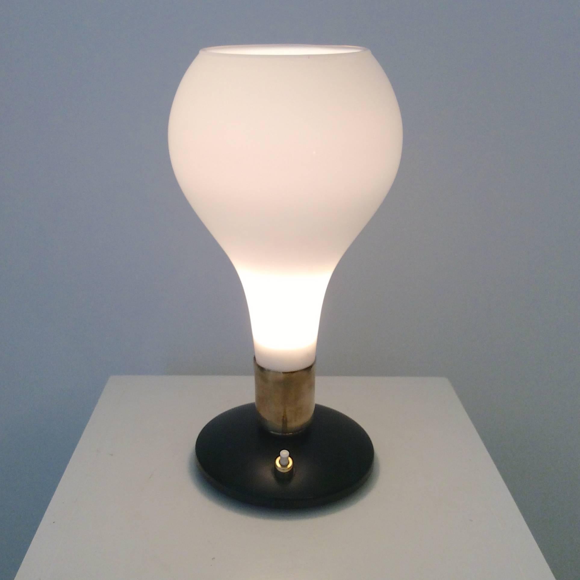 Mid-Century Modern Opaline Table Lamp circa 1960, Italy