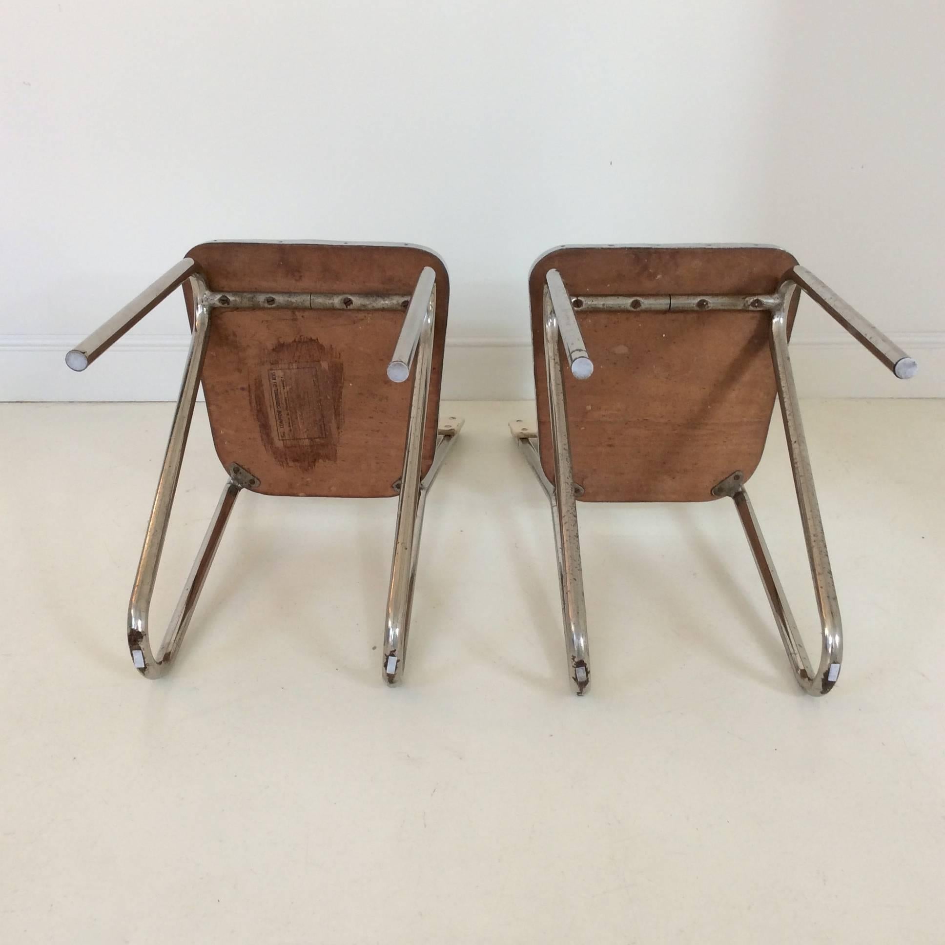 Pair of Modernist Tubular Chairs, circa 1930, France 1
