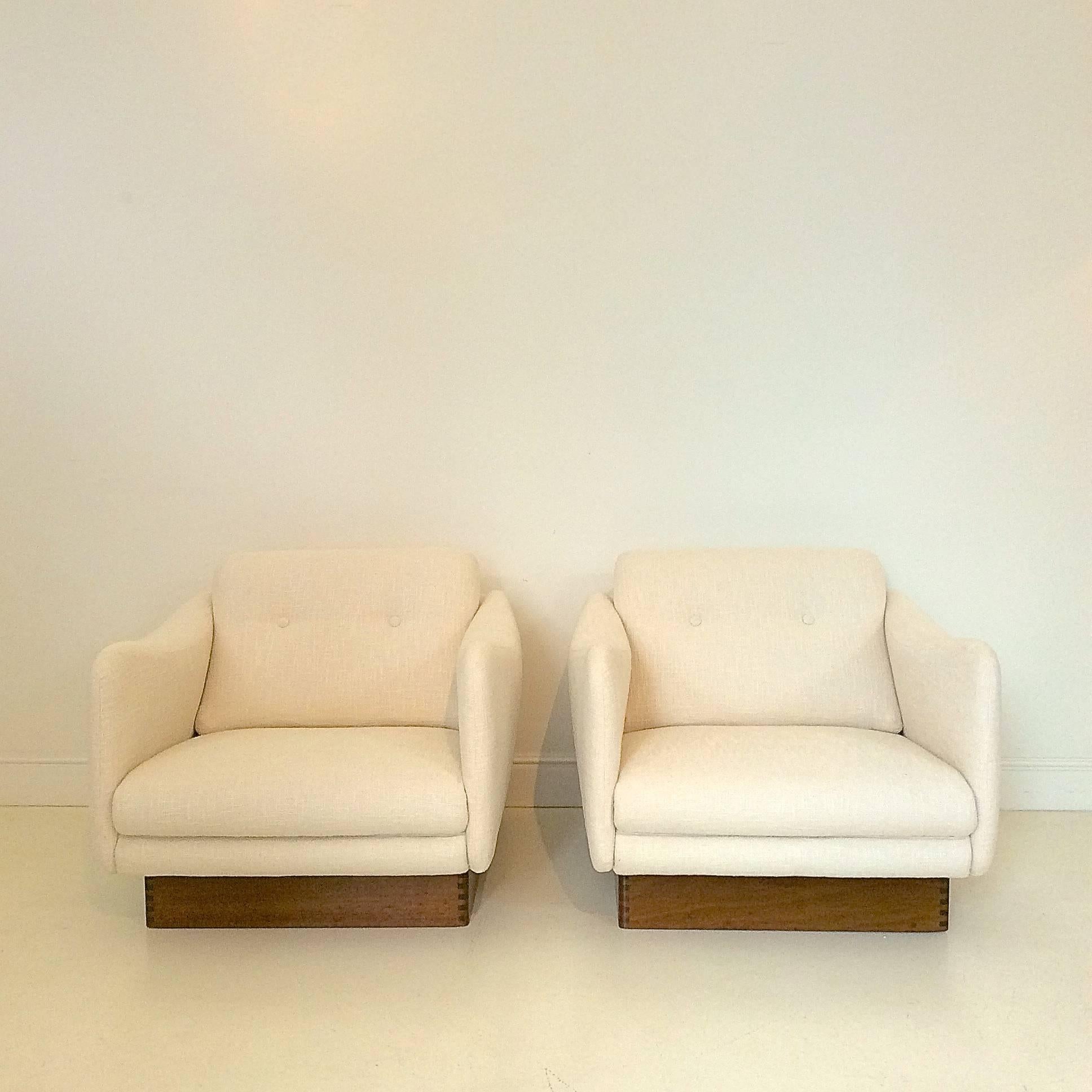 Fabric Michel Mortier Armchairs, 
