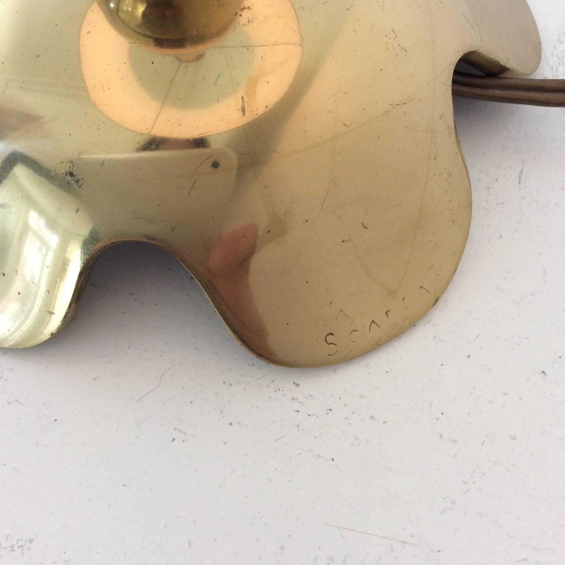 Scarpa Signed Brass Table Lamp In Good Condition In Brussels, BE