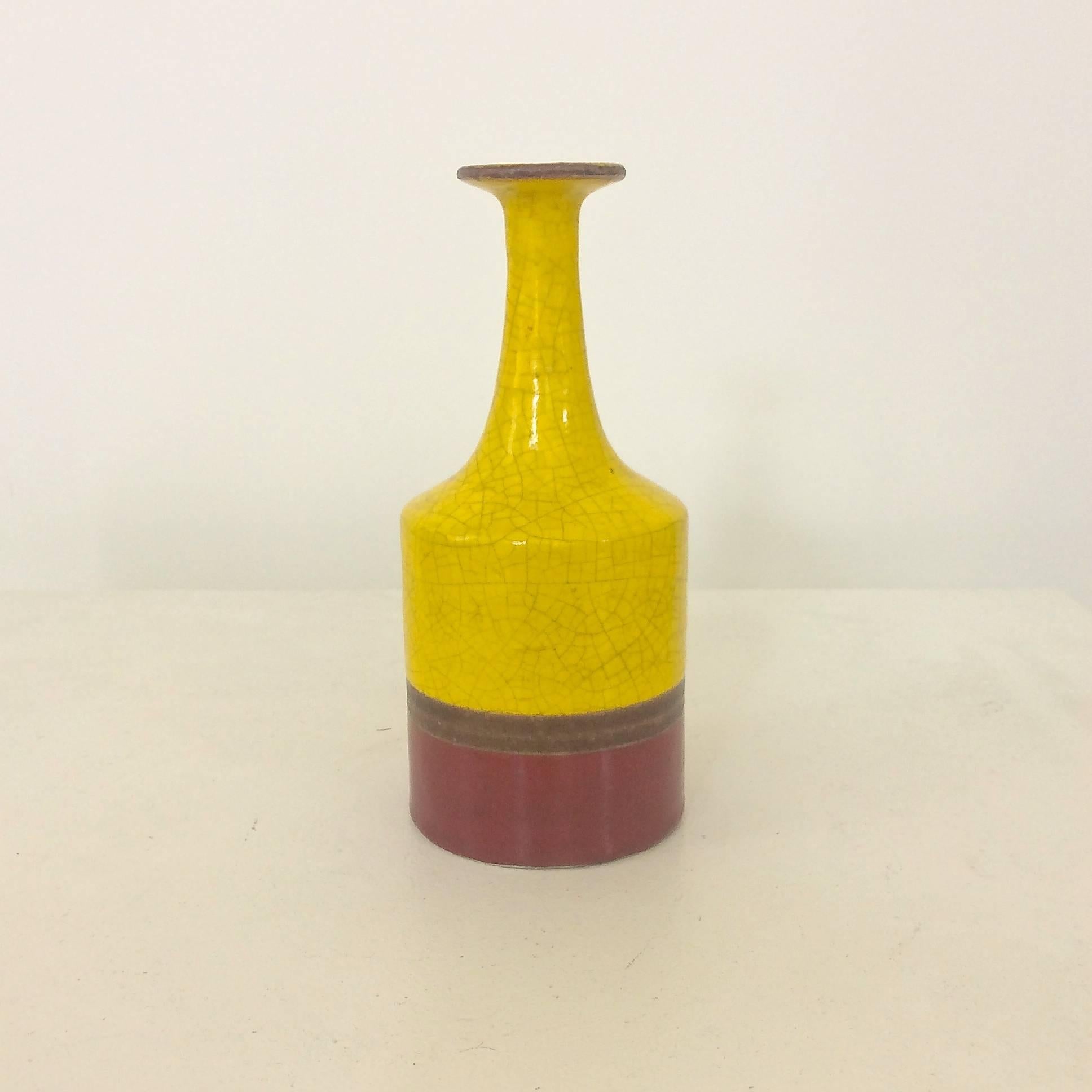 Mid-20th Century Guido Gambone Glazed Ceramic Vase, 1950s, Italy